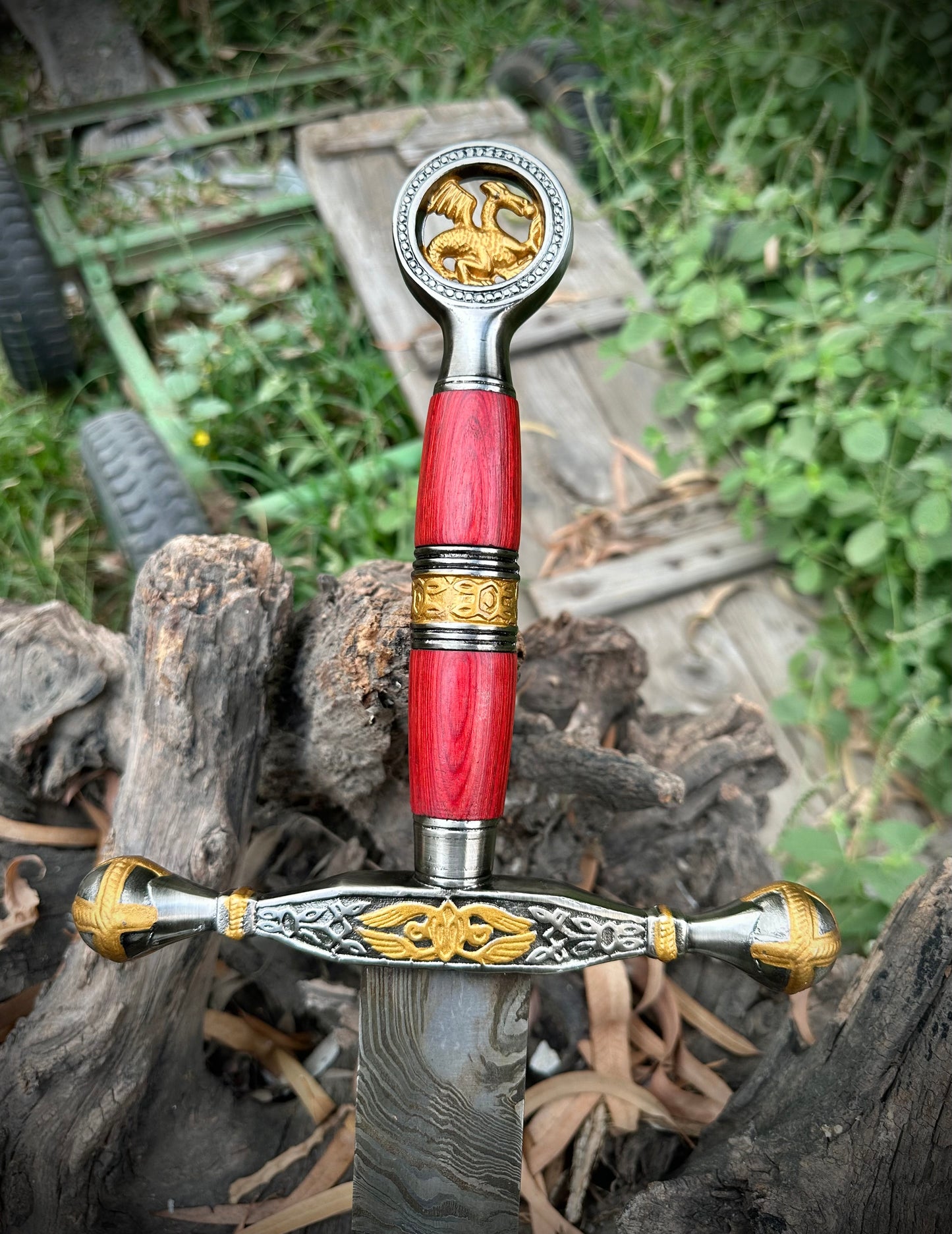 Real Medieval Viking Damascus steel Handmade sword with Leather, Vikings sword, Monogram sword, Templers holy sword, Christmas gift for him