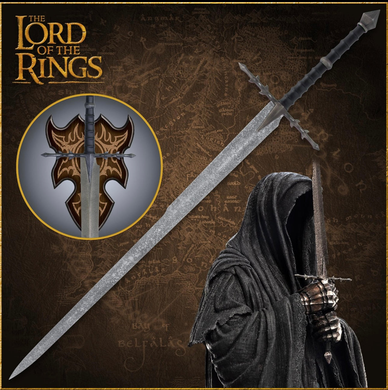 Handmade BlackFyre Ringwraith Sword: Fantasy Cosplay Prop with pure leather sheath.