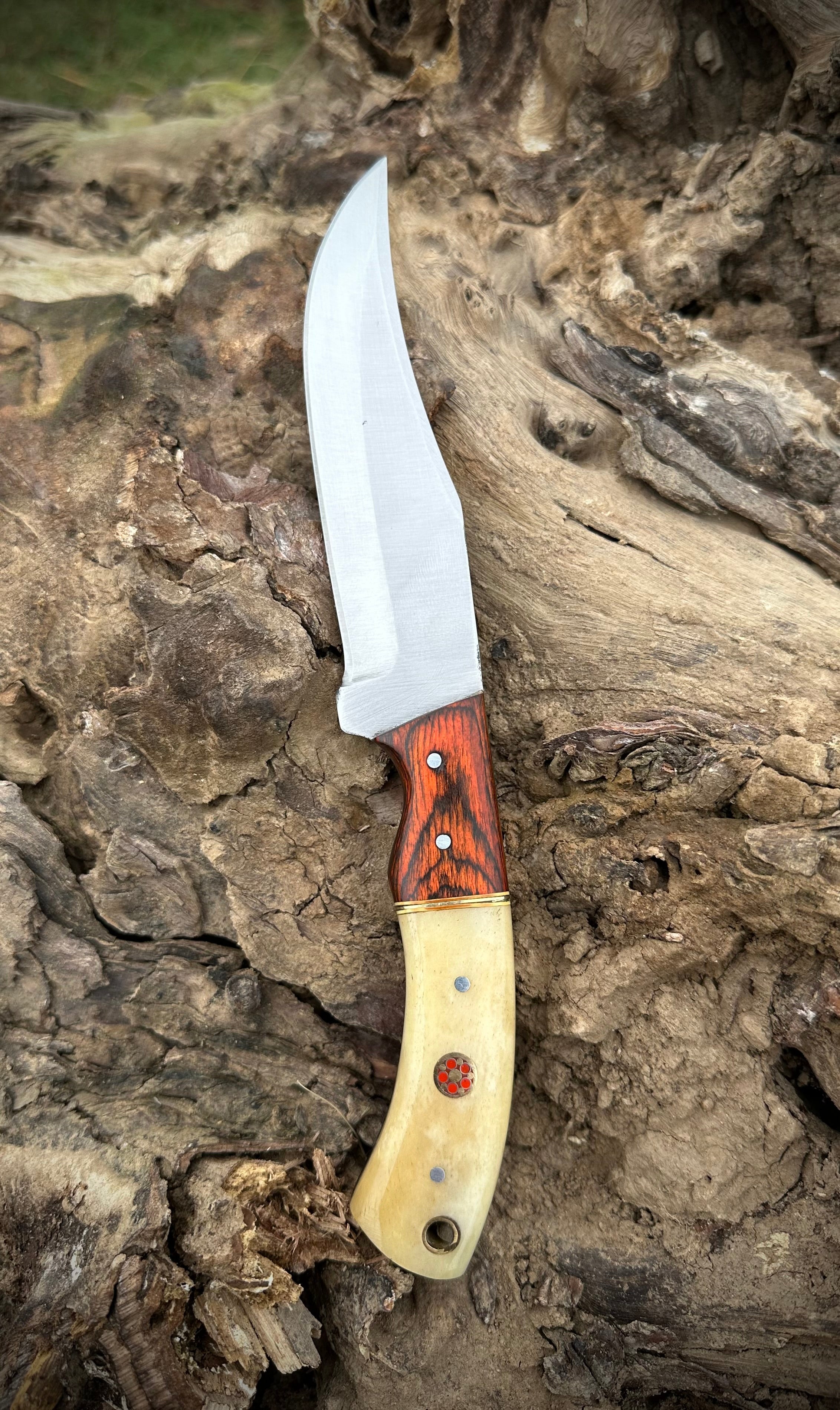 Handmade 1095 Steel Hunting Knife with Sheath | Bushcraft, Skinner, Survival, Camping Knife | Custom Gift for Him