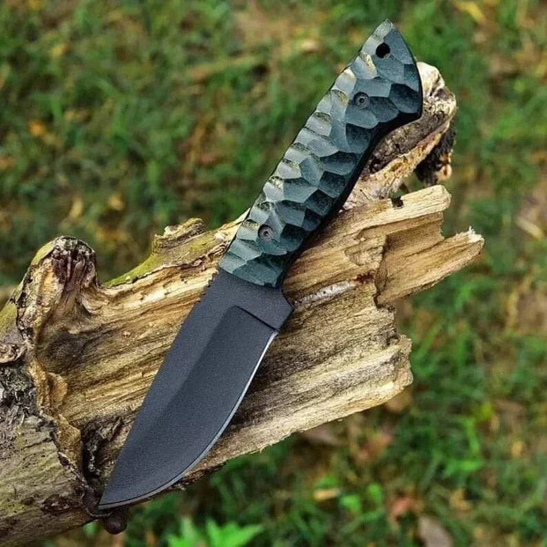 Black Smith Knife, D2 Steel Hunting Skinning Knife, Bushcraft & Survival Knives, Hiking Outdoor Camping Knife Gift for Men, Father Day Gifts