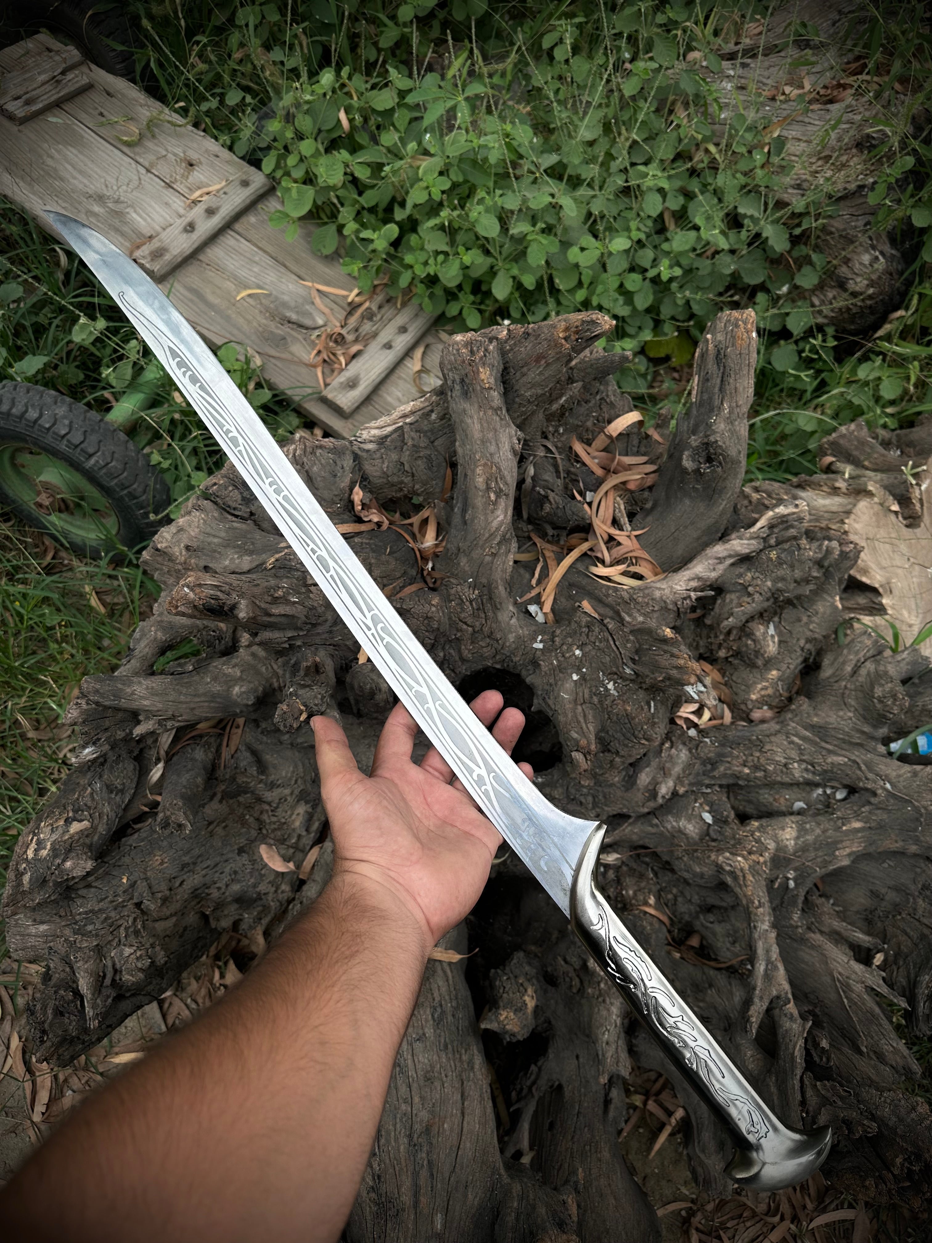 Handmade Thranduil Elven Sword Replica: Fantasy Movie Prop, Wall Decor