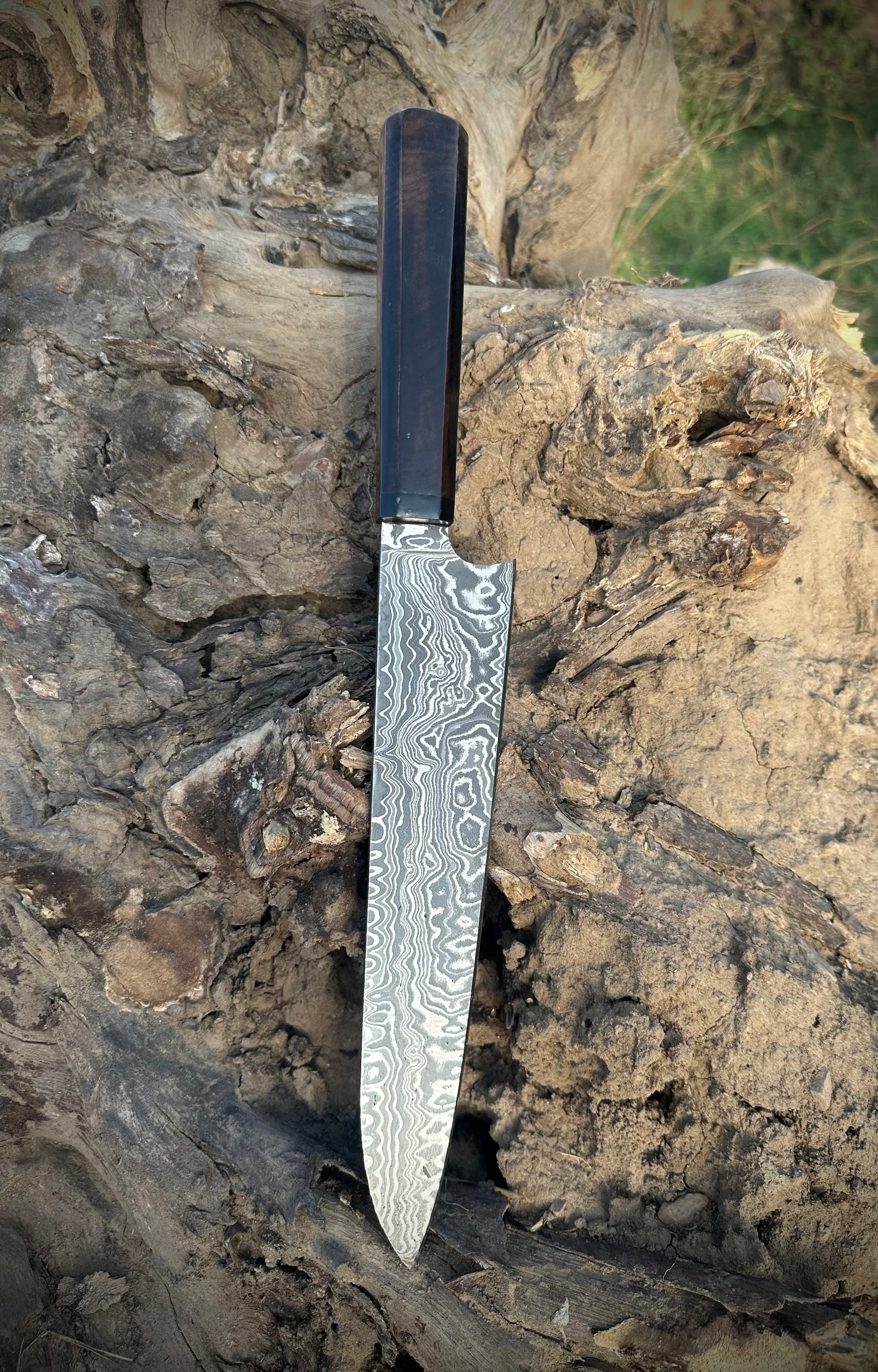 110-Layer Powder Damascus Steel Japanese Chef Knife – Tenjin "Heavenly Blade" One-of-a-Kind Chef Knife, Perfect Gift for Chefs