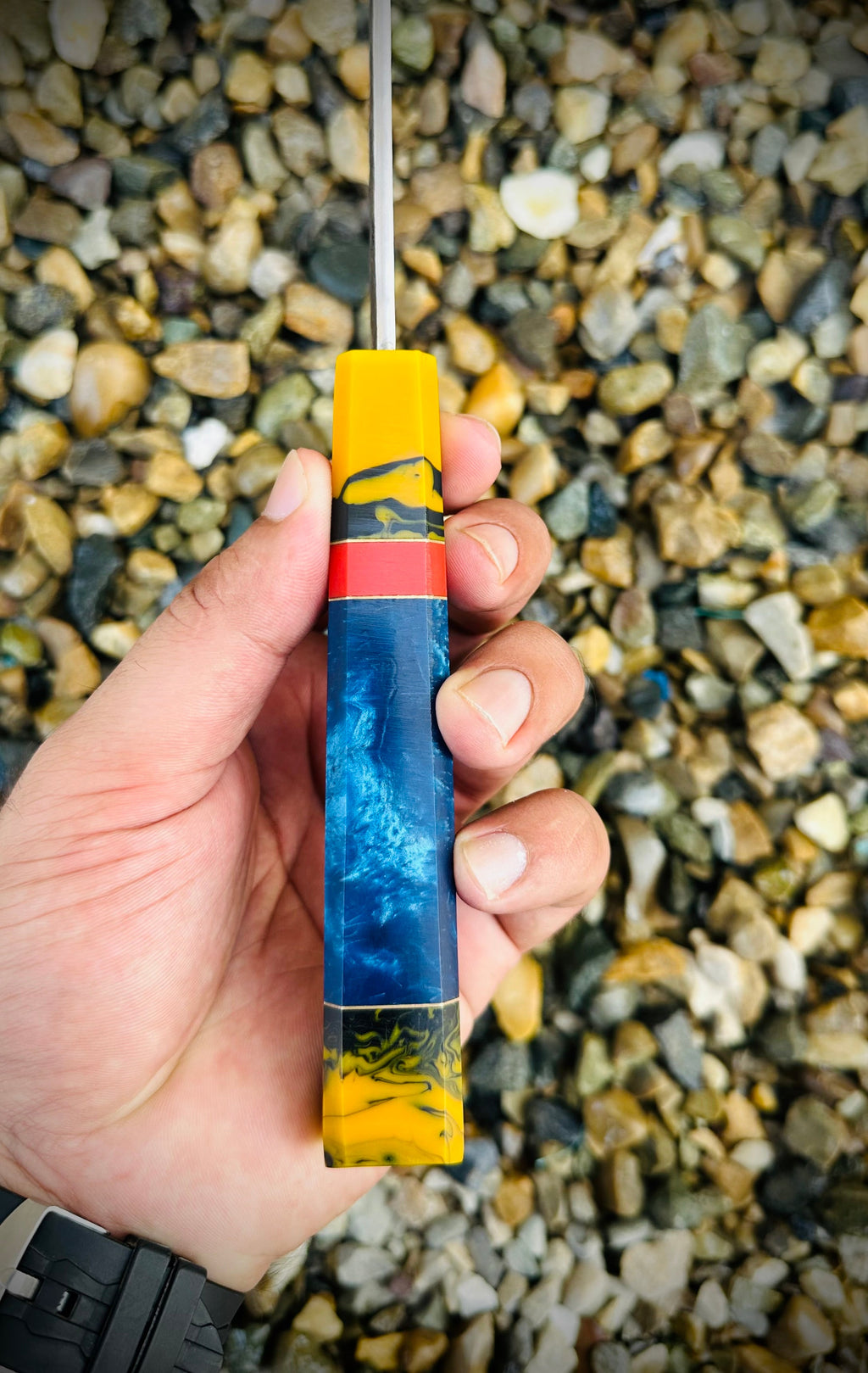 Custom Handmade high carbon steel Japanese Chef knife with Micarta handle and pure leather Sheath.