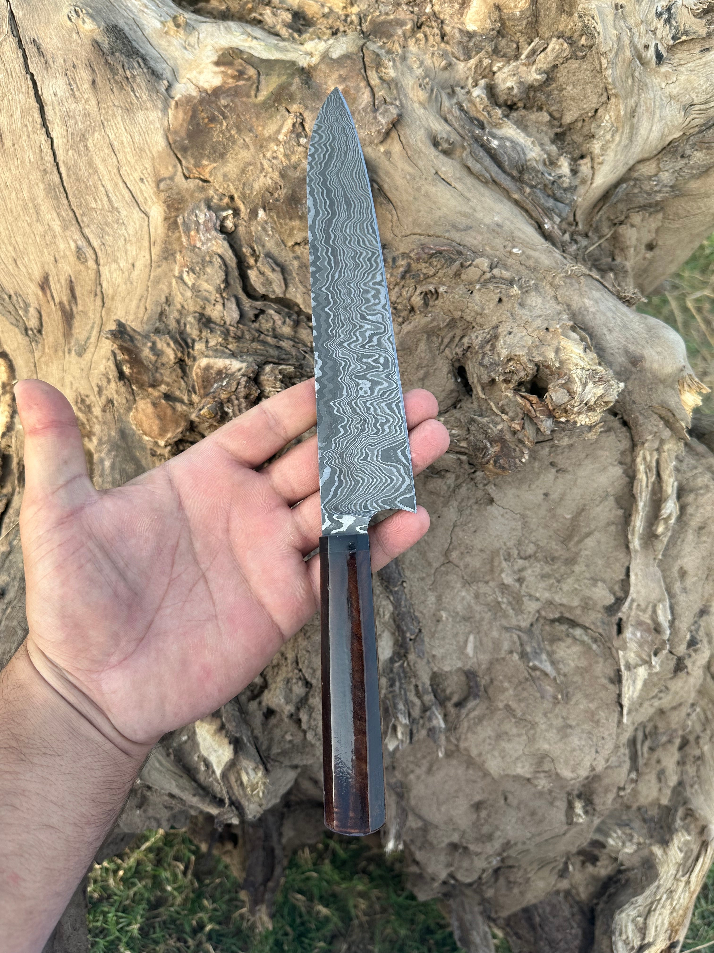 110-Layer Powder Damascus Steel Japanese Chef Knife – Tenjin "Heavenly Blade" One-of-a-Kind Chef Knife, Perfect Gift for Chefs