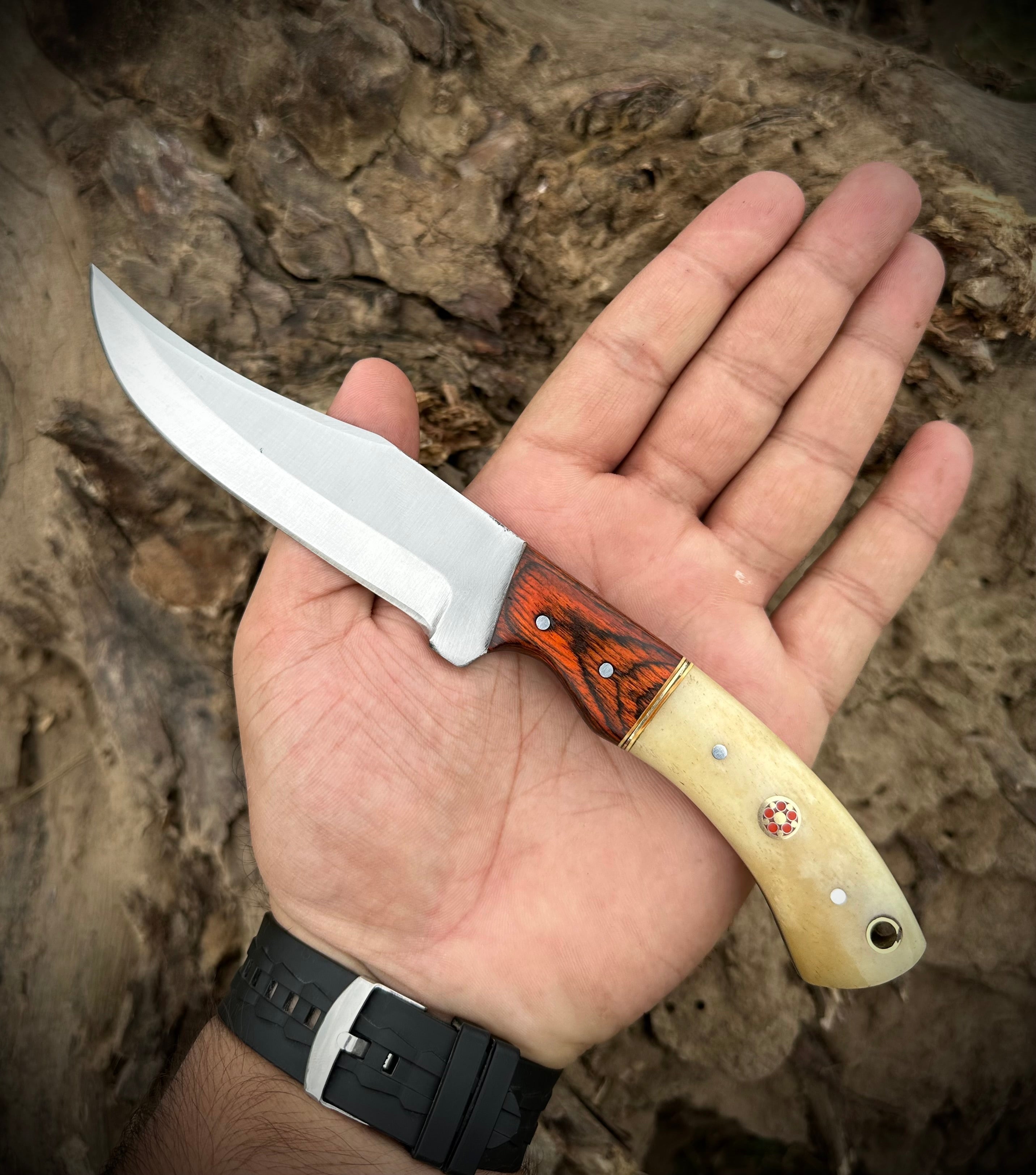 Handmade 1095 Steel Hunting Knife with Sheath | Bushcraft, Skinner, Survival, Camping Knife | Custom Gift for Him