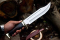 Custom Handmade high carbon steel Hunting Bowie knife With pure leather sheath.