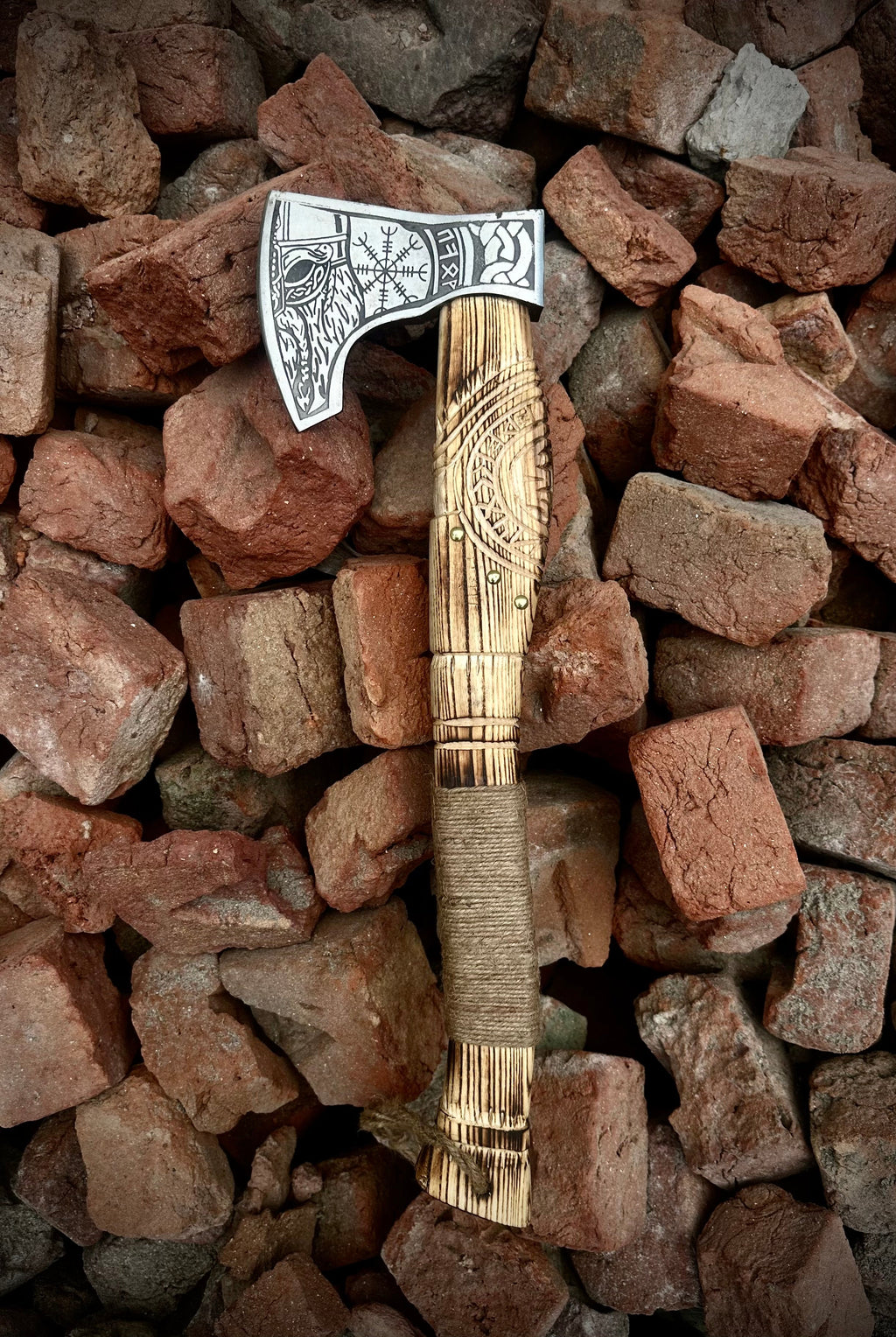 Hand Forged Viking Axe, Hatchet with Leather Cover, Personalized Gift for Him, Anniversary or Birthday Gift for Men, Handmade Viking Axe.