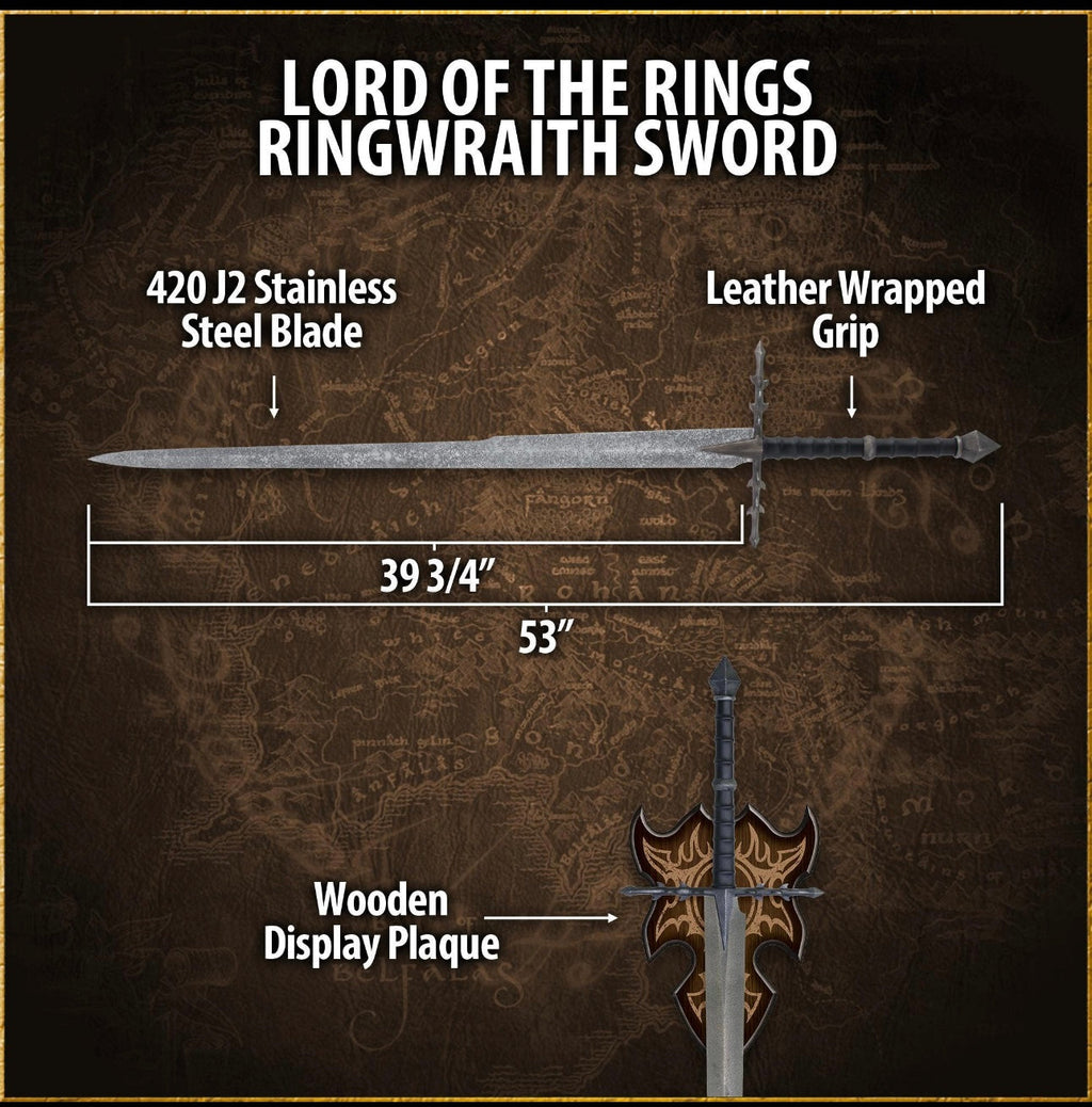 Handmade BlackFyre Ringwraith Sword: Fantasy Cosplay Prop with pure leather sheath.